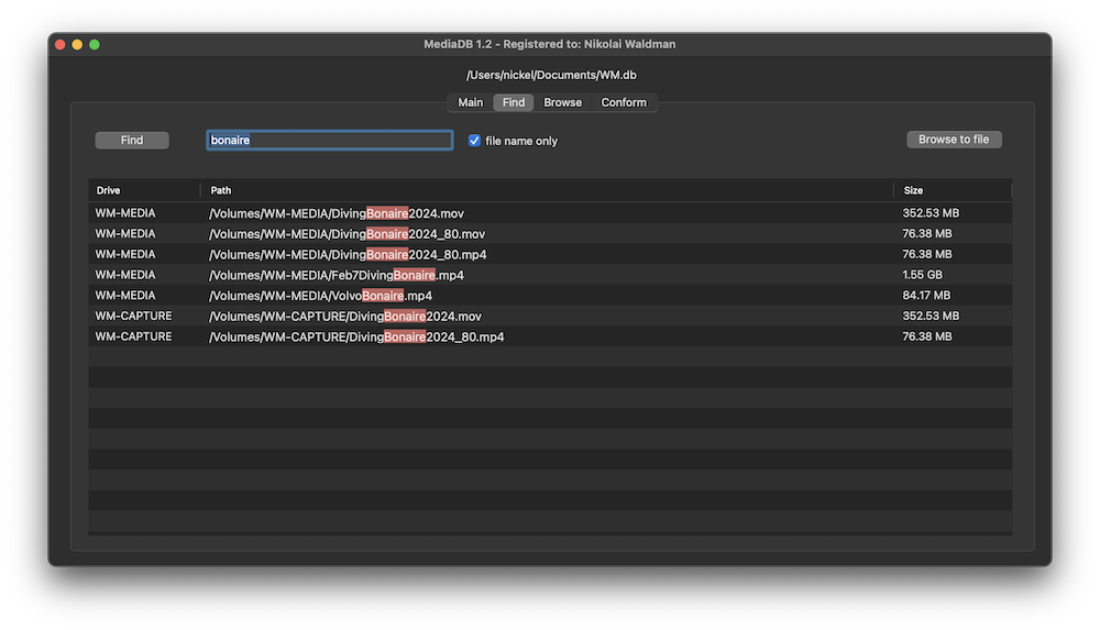 MediaDB Software Interface